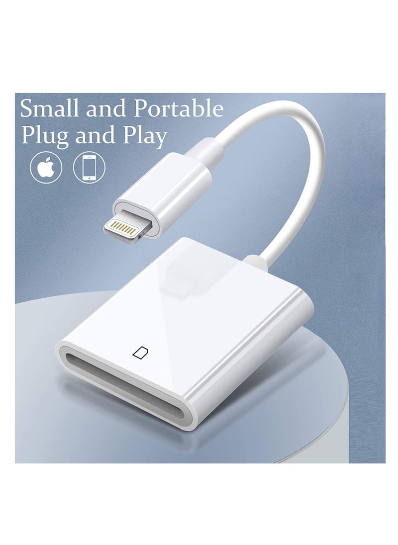 SYOSI - For Apple Lightning to SD Card Camera Reader Adapter for iPhone iPad USB 3.0 2.0 DSLR Camera Trail Game Camera Card Viewer Reader for iPhone 12 Mini, No APP Needed-Plug and Play - Image 1