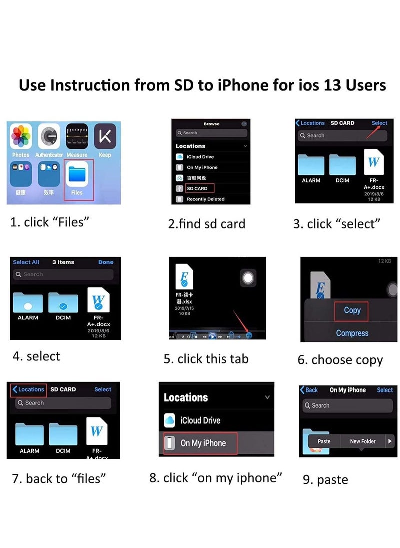 SYOSI - For Apple Lightning to SD Card Camera Reader Adapter for iPhone iPad USB 3.0 2.0 DSLR Camera Trail Game Camera Card Viewer Reader for iPhone 12 Mini, No APP Needed-Plug and Play - Image 1