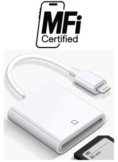 For Apple Lightning to SD Card Camera Reader Adapter for iPhone iPad USB 3.0 2.0 DSLR Camera Trail Game Camera Card Viewer Reader for iPhone 12 Mini, No APP Needed-Plug and Play