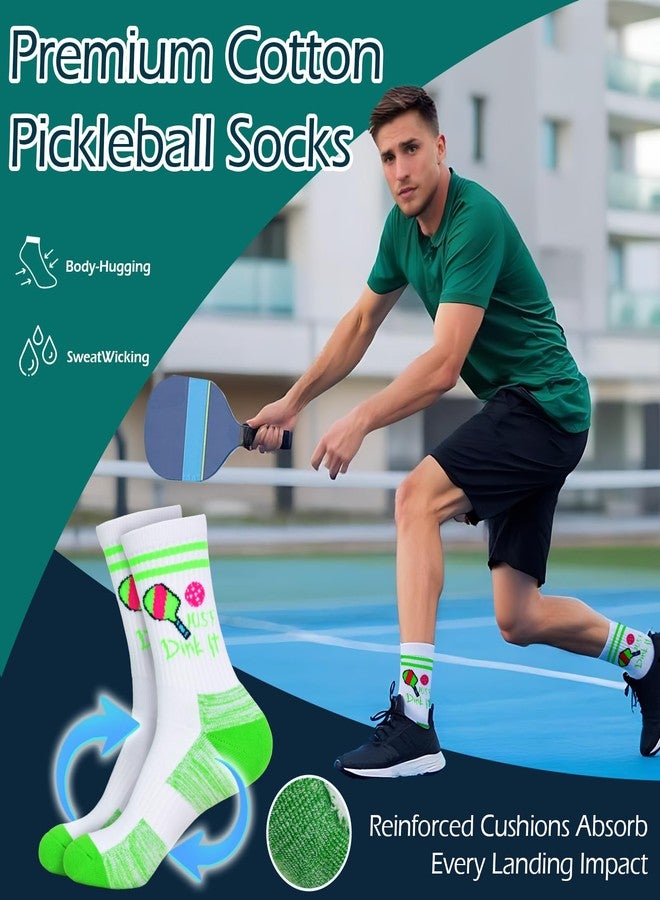 Popuid Pickleball Crew Socks Bulk Unisex, Performance Cushioned Sports Cotton Mid Calf Sock for Pickleballs Lover (Muilt-Color) - Image 5