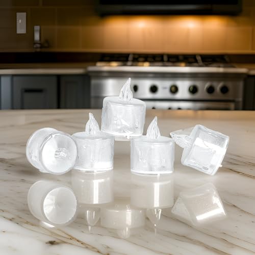 Ein Sof Electric Candle Diyas, 6 Pcs Flameless LED Candles, Decorative Tealight for Home Decoration, Christmas, Diwali, Birthdays, Battery Operated Small Lamps - Warm White - Image 3