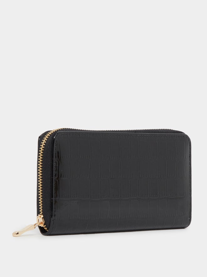 Styli Styli Croc-Textured Zip-Around Wallet  - Image 1