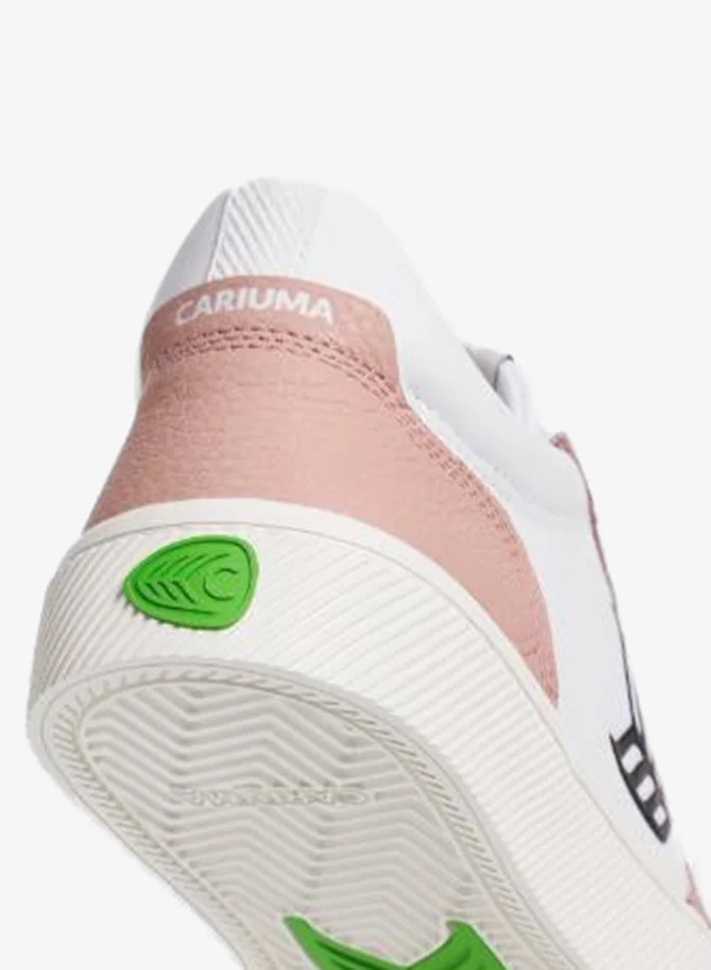 Cariuma  VALLELY White Leather Mahogany Rose Accents Black Logo  | Best Price UAE