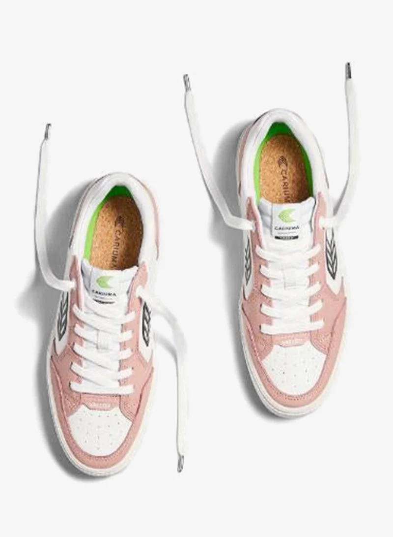 Cariuma  VALLELY White Leather Mahogany Rose Accents Black Logo  | Best Price UAE