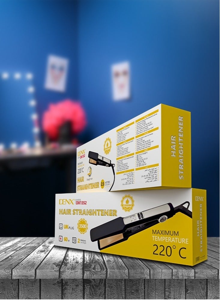 دينكس مكواة الشعر (Dx1352) 220 فولت بطلاء مطاطي اسود - Image 4