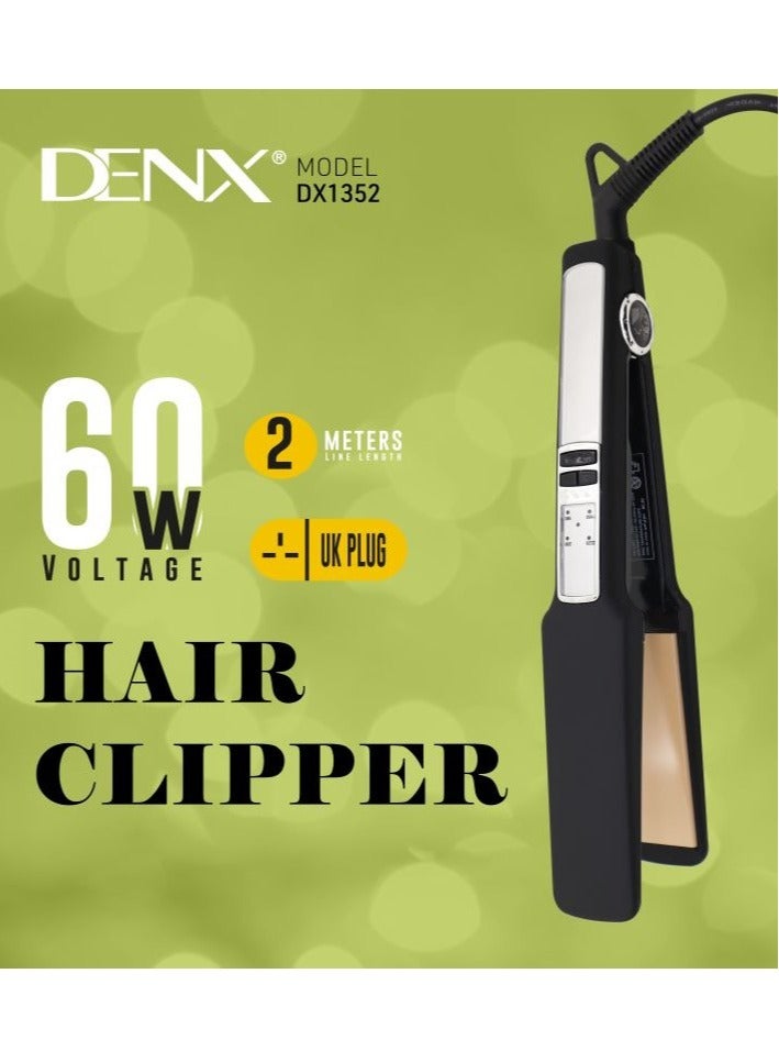 دينكس مكواة الشعر (Dx1352) 220 فولت بطلاء مطاطي اسود - Image 2