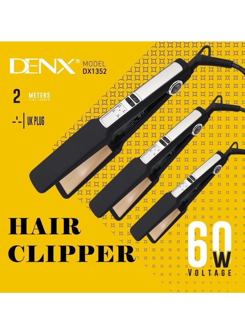 دينكس مكواة الشعر (Dx1352) 220 فولت بطلاء مطاطي اسود - Image 3