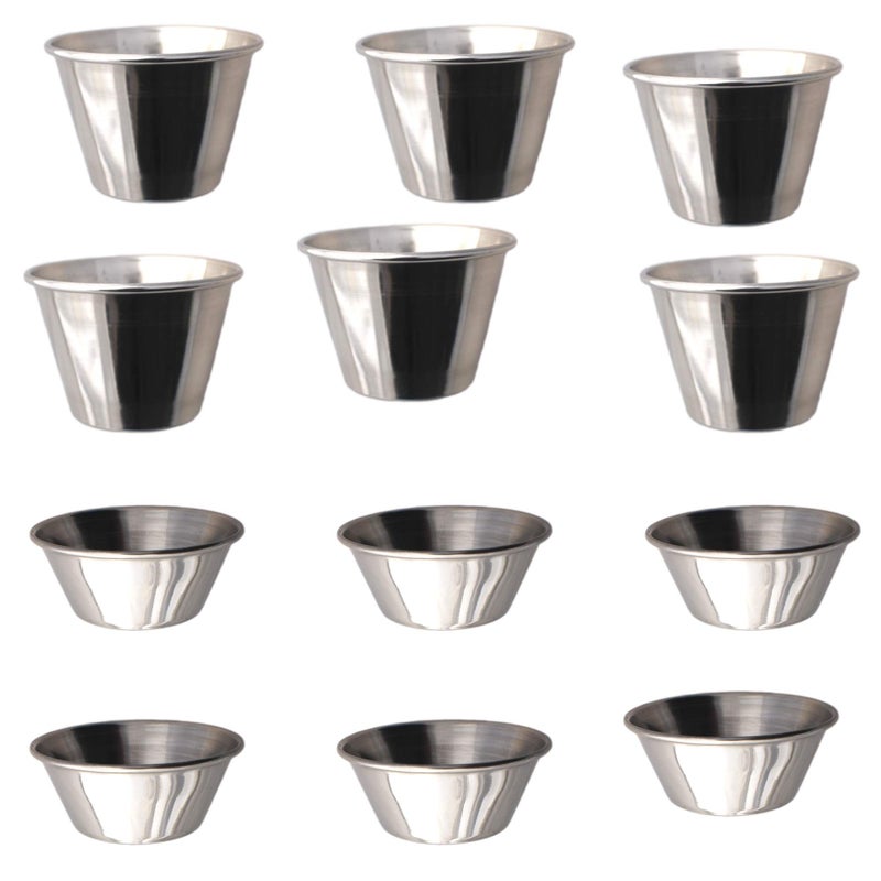 Bosrahl Mini Sauce Cups Mini Ramekin Cups Mini Dipping Sauce Cups Set Stainless Steel Condiment Sauce Cups In 2 Sizes 1.5 Oz And 2.5 Oz Combo - Image 4