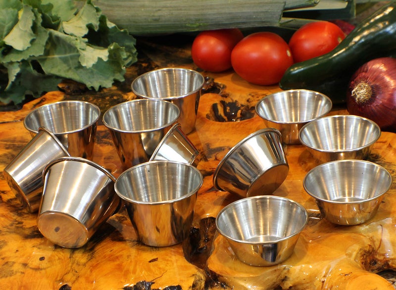 Bosrahl Mini Sauce Cups Mini Ramekin Cups Mini Dipping Sauce Cups Set Stainless Steel Condiment Sauce Cups In 2 Sizes 1.5 Oz And 2.5 Oz Combo - Image 3