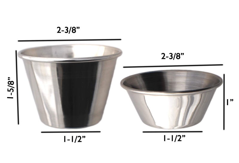 Bosrahl Mini Sauce Cups Mini Ramekin Cups Mini Dipping Sauce Cups Set Stainless Steel Condiment Sauce Cups In 2 Sizes 1.5 Oz And 2.5 Oz Combo - Image 5