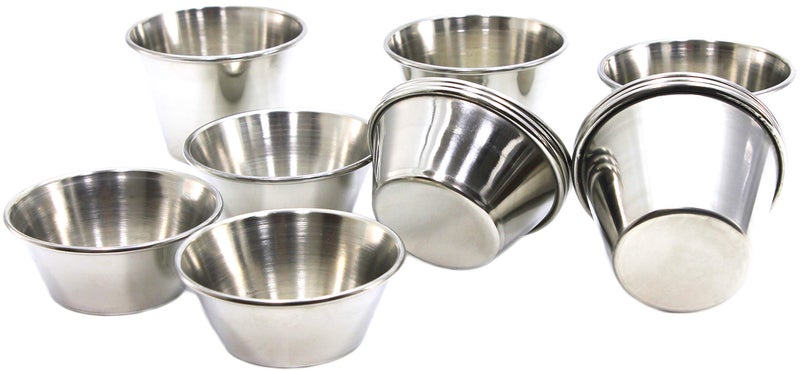 Bosrahl Mini Sauce Cups Mini Ramekin Cups Mini Dipping Sauce Cups Set Stainless Steel Condiment Sauce Cups In 2 Sizes 1.5 Oz And 2.5 Oz Combo - Image 1