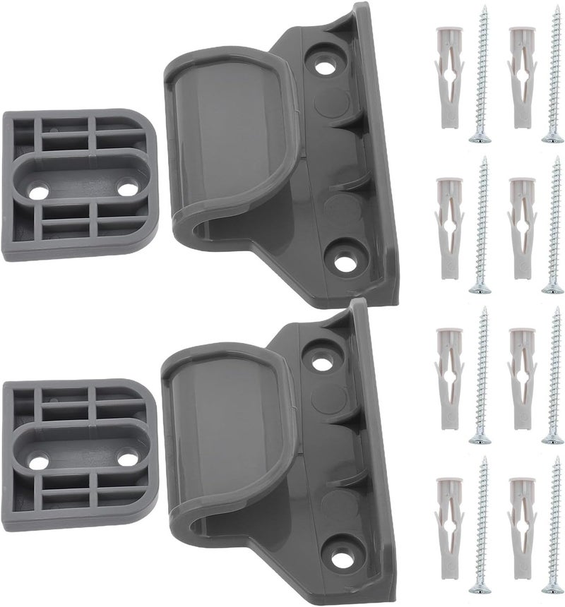 Retractable Gate Replacement Parts Kit for Indoor and Pet Safety Gate Grey Retractable Fence Extension Hardware with Mounting Brackets and Screws Suitable for Door - Image 1