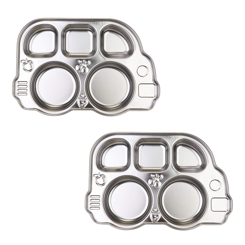 Innobaby Din Din Smart Stainless Divided Platter Stainless Steel Divided Plate for Babies Toddlers and Kids BPA free plate 2Pack