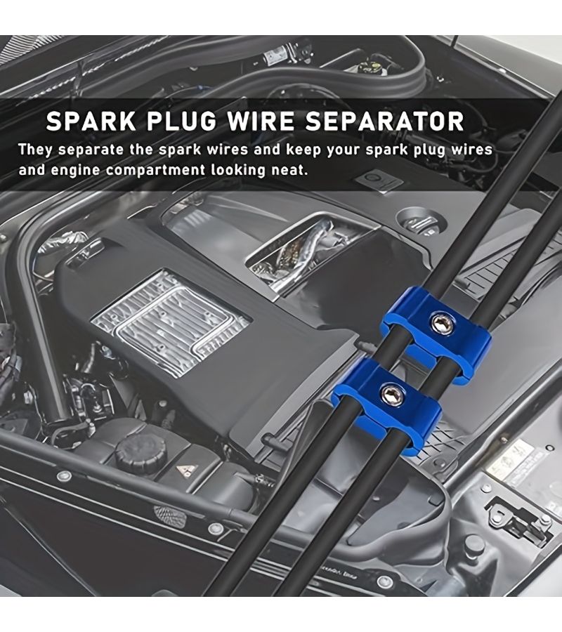 Black Spark Plug Wire Separators Set With Fixing Clip And Hex Wrench For 8mm 9mm 10mm Wires - Image 4