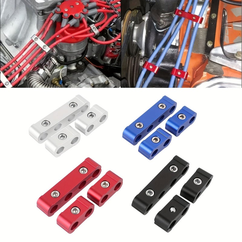 Black Spark Plug Wire Separators Set With Fixing Clip And Hex Wrench For 8mm 9mm 10mm Wires - Image 1