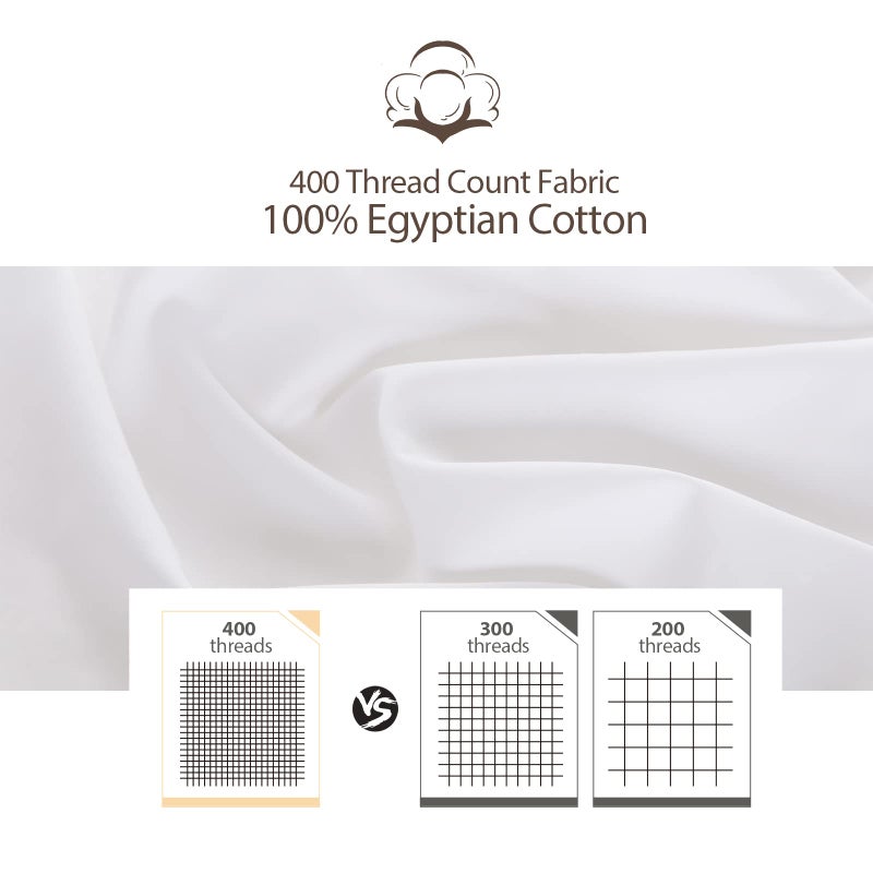 Shunjie.Home 100% Egyptian Cotton 400 Thread Count King Size Sateen Fitted Sheet Only, Deep Pocket for 15" Mattress, Luxuriously Soft, Durable, and Breathable Bed Linen for Ultimate Comfort - Image 2