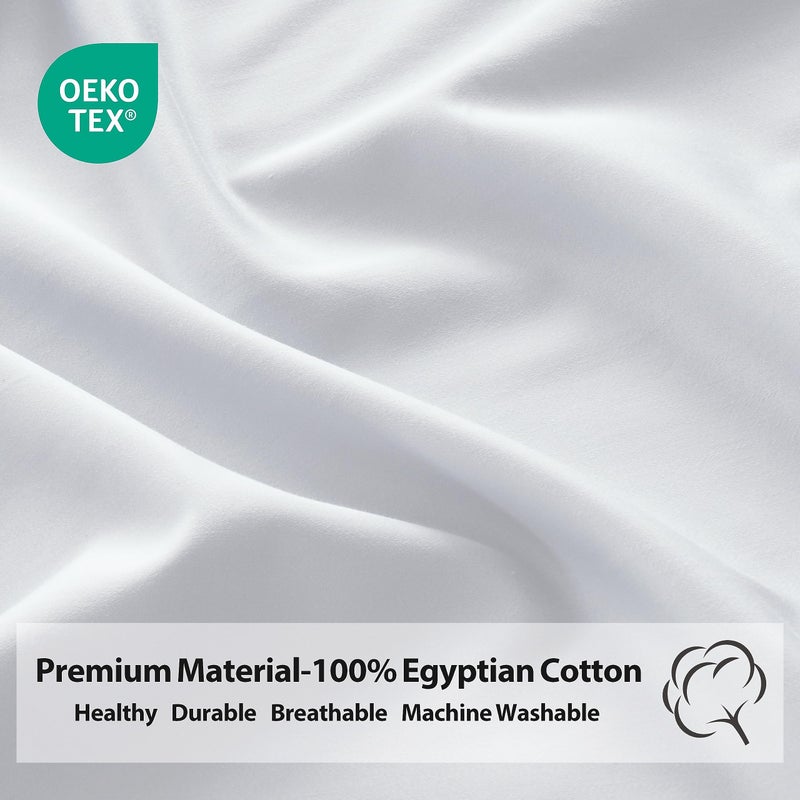 Shunjie.Home 100% Egyptian Cotton 400 Thread Count King Size Sateen Fitted Sheet Only, Deep Pocket for 15" Mattress, Luxuriously Soft, Durable, and Breathable Bed Linen for Ultimate Comfort - Image 5