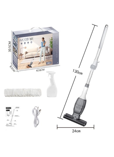 Cordless Vacuum Cleaner for Window, Electric Window Cleaner Squeegee Tool Set with Extension Pole, Spray Bottle and Cleaning Cloth, Water Tank, for Showers, Mirrors, Glass, Countertops, Tiles
