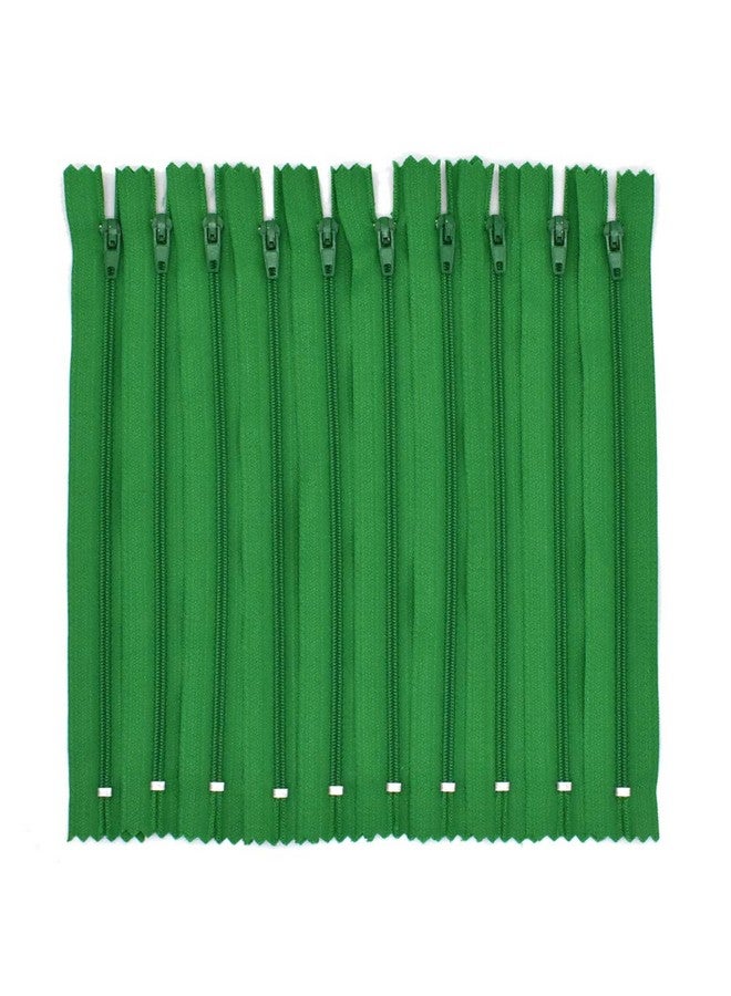 Renashed 100Pcs 9Inch Nylon Coil Zippers Bulk for Tailor Sewer Sewing Crafts Crafter's Specia (Deep Green) - Image 1