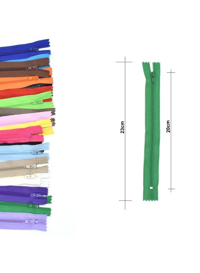 Renashed 100Pcs 9Inch Nylon Coil Zippers Bulk for Tailor Sewer Sewing Crafts Crafter's Specia (Deep Green) - Image 3