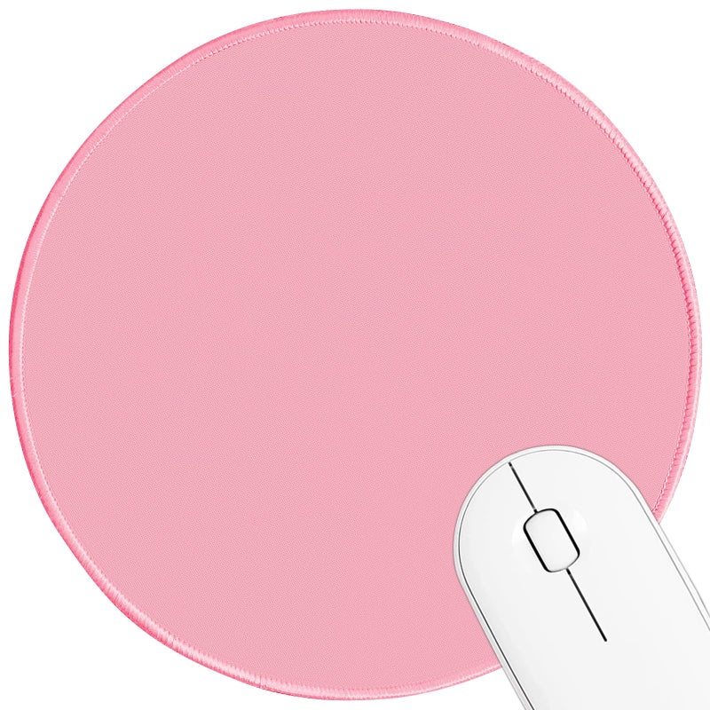 dcdcee Round Mouse pad, high-end Texture, Sewn Edge Design, Anti-Slip Rubber Base. 8.6 x 8.6 inches (Pink) - Image 1