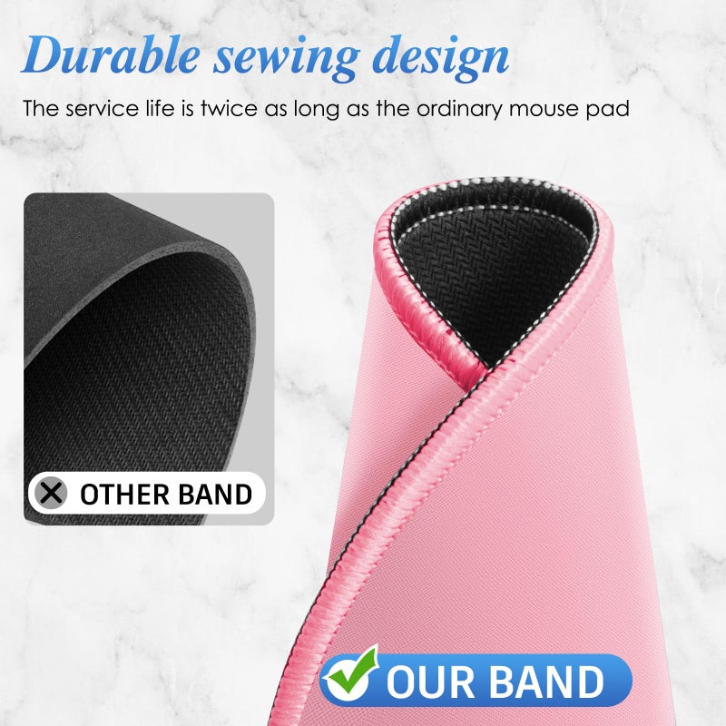 dcdcee Round Mouse pad, high-end Texture, Sewn Edge Design, Anti-Slip Rubber Base. 8.6 x 8.6 inches (Pink) - Image 5