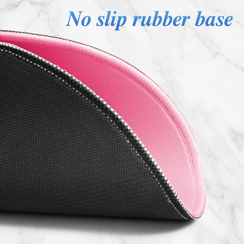 dcdcee Round Mouse pad, high-end Texture, Sewn Edge Design, Anti-Slip Rubber Base. 8.6 x 8.6 inches (Pink) - Image 3