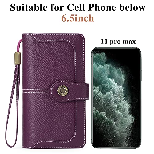 FALAN MULE Women's Wallet Genuine Leather RFID Blocking Large Capacity Trifold Ladies Wallet Wristlet Clutch Card Holder - Image 5