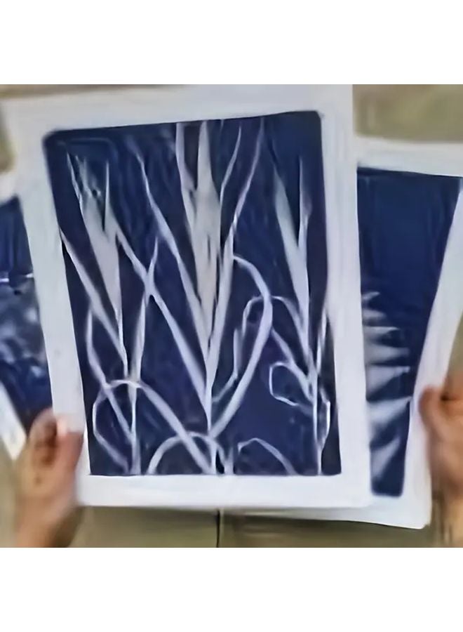 طقم ورق السيانوتايب 5 أوراق للطباعة الشمسية DIY ورق فني أبيض وأزرق - Image 2