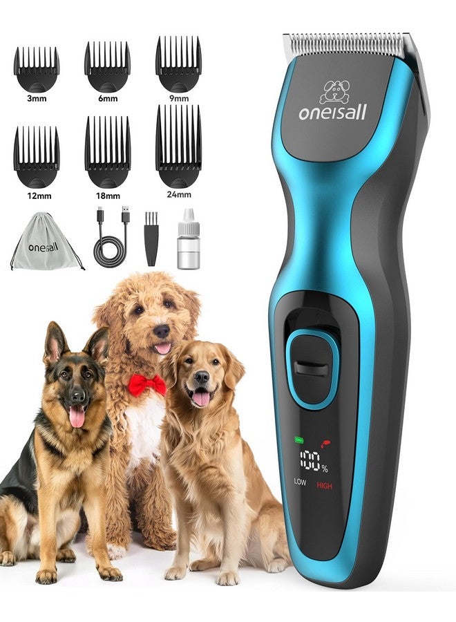oneisall Dog Clippers for Grooming for Thick Coats with Detachable Stainless Steel Blade Cordless Waterproof Rechargeable Dog Grooming Kit for Body DTJ001 - Image 1