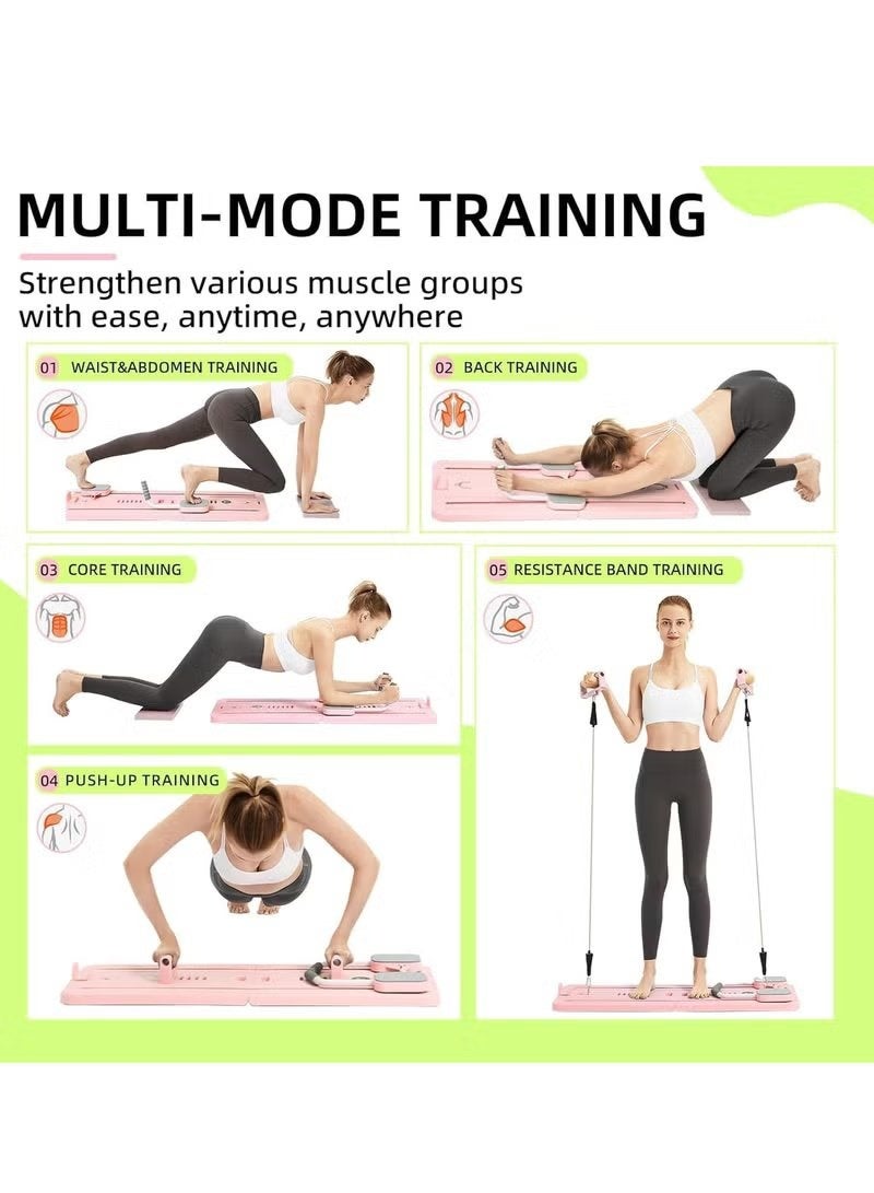 ELTRAZONE Portable Pilates Reformer Machine for Home Gym Auto Rebound Pilates Board with Abdominal Core Trainer Full Body Workout Equipment Foldable Exercise Trainer for Strength Training Fitness and Toning - Image 4