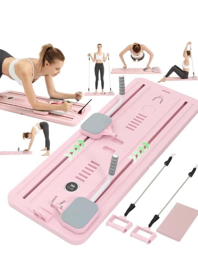 ELTRAZONE Portable Pilates Reformer Machine for Home Gym Auto Rebound Pilates Board with Abdominal Core Trainer Full Body Workout Equipment Foldable Exercise Trainer for Strength Training Fitness and Toning - Image 1