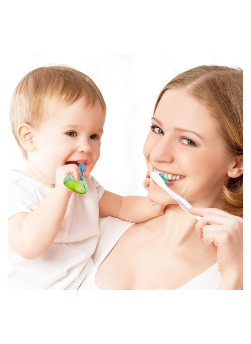 Baby Toothbrush for Infants & Toddlers 0-2 Years Old  Bonus Fluoride Free Toothpaste Teething Handle Extra Soft Bristles 4 Toothbrushes and 1 Holder Color random - Image 2