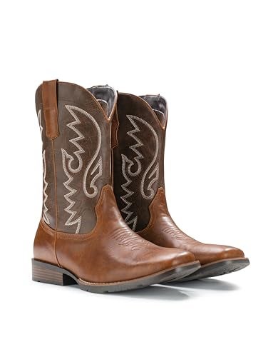 IUV Cowboy Boots For Men Western Boot Durable Fashionable Retro Classic Embroidered Pull On Slip Resistant Boots - Image 5