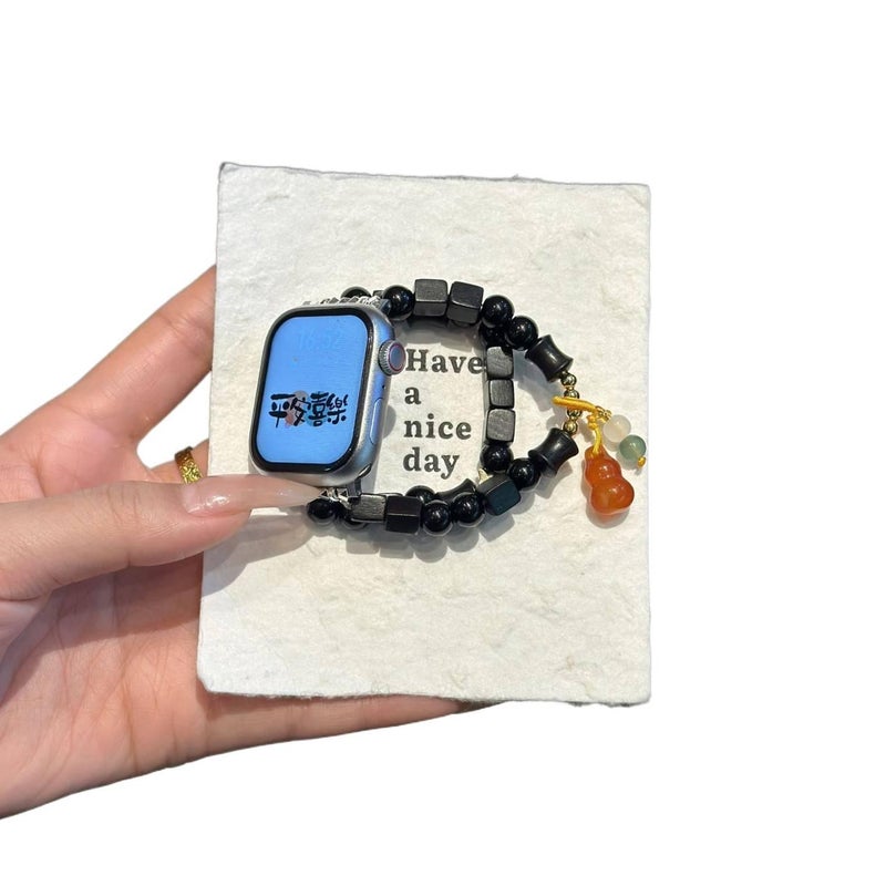AD 16.5-17cm Resin Bracelet Strap Smartwatch Band Compatible with Apple Watch with Adjustable Fit Replacement Strap for Daily Wear - Image 2
