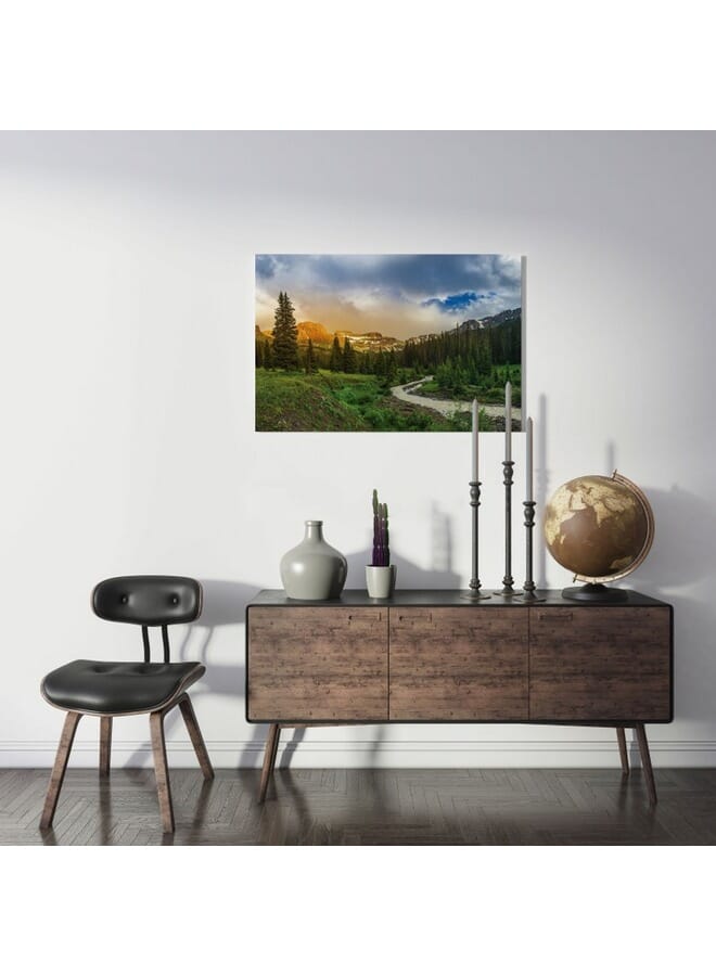Home Gallery Beautiful Mountain Landscape With Green Trees Canvas Wall Art  - Image 3