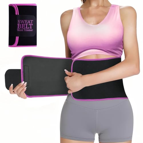 LKV Sweat Waist Trainer for Women Belly Fat Neoprene Waist Trimmer for Women Workout Purple - Image 1