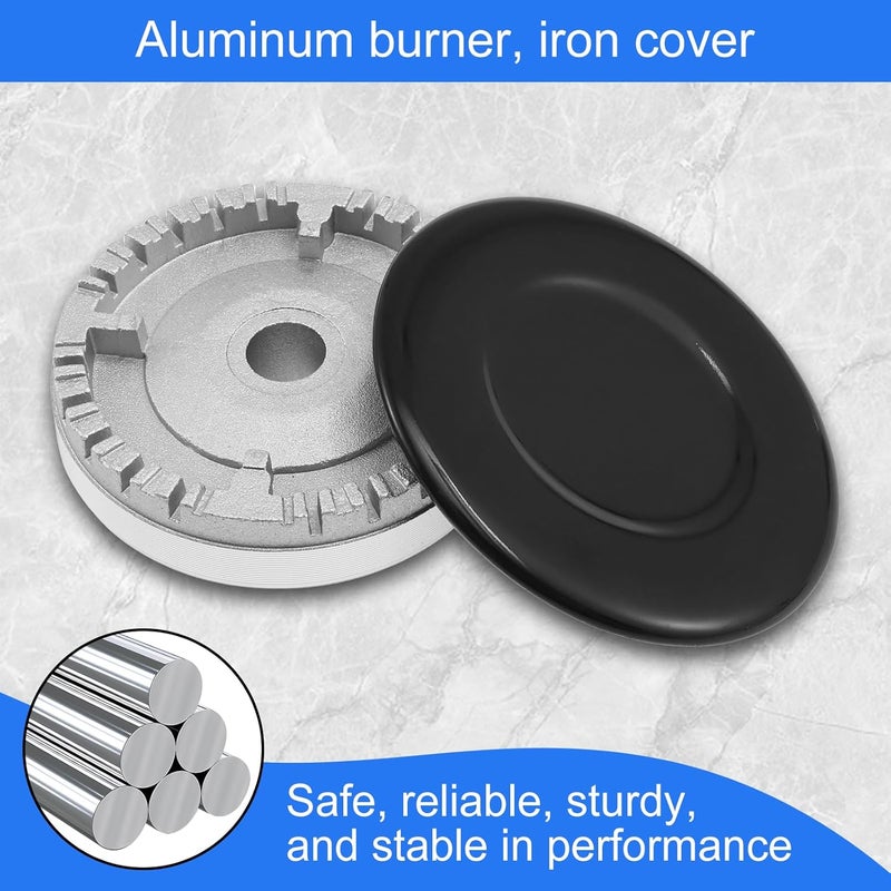 8-piece gas stove burner metal cover and burner head accessory set, kitchen burner cap set (suitable for most gas stoves) - Image 5