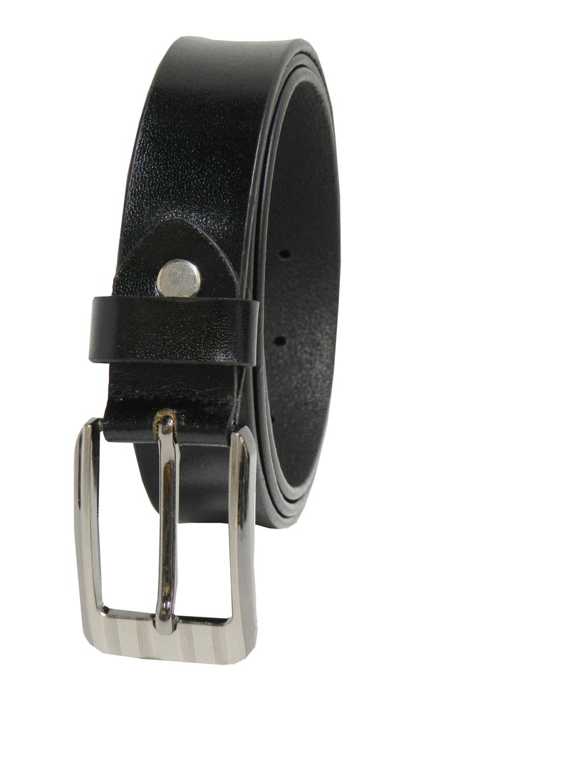 LAVERI LEATHER GENUINE LEATHER 30 MM FROMAL BELT FOR UNISEX IN BLACK  - Image 4