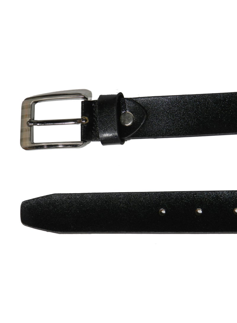 LAVERI LEATHER GENUINE LEATHER 30 MM FROMAL BELT FOR UNISEX IN BLACK  - Image 5