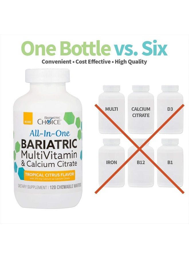 Bariatric Choice All-in-One Bariatric MultiVitamin with 375 mg Calcium Citrate, Tropical Citrus (120ct)  - Image 3
