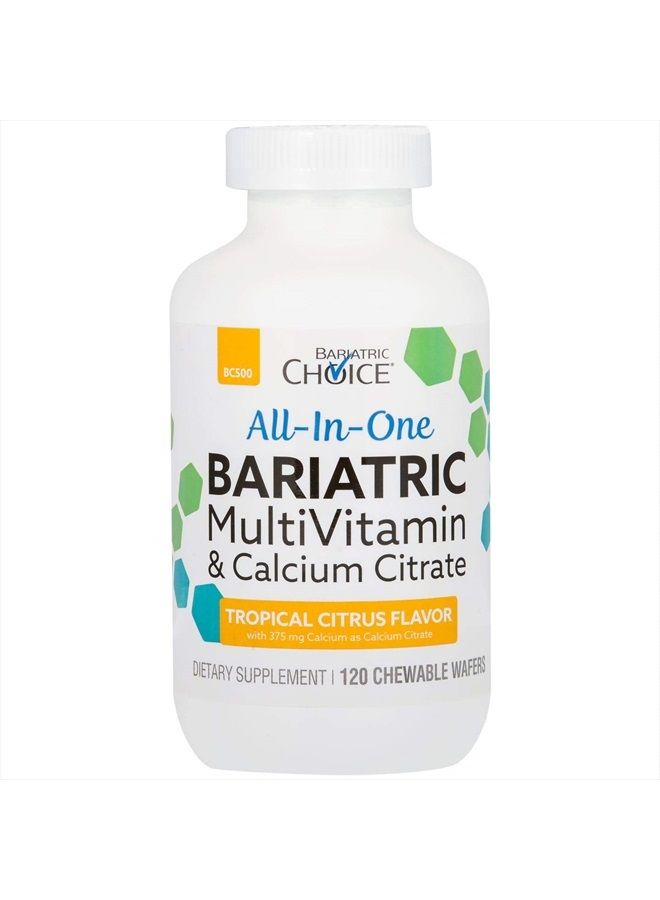 Bariatric Choice All-in-One Bariatric MultiVitamin with 375 mg Calcium Citrate, Tropical Citrus (120ct)  - Image 1