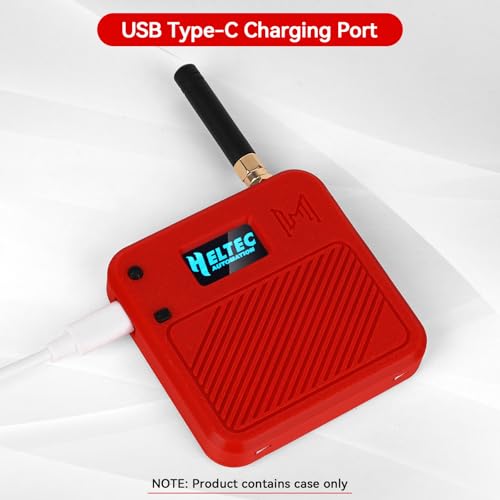 Meshnology Heltec V3 Case for ESP32 LoRa V3 Development Board Custom Meshtastic Case with Antenna Port and Charging Slot (N32, Red) - Image 2