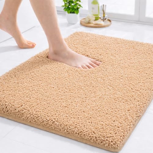 SITTELLA® Pack of 1 Premium 2000 GSM Microfiber Bathroom Mats (60x40 cm) | Ultra Soft Plush Bath Rug | Anti-Skid Backing | Super Water Absorbent & Quick Dry | Washable Bath Mat for Shower| Beige - Image 1