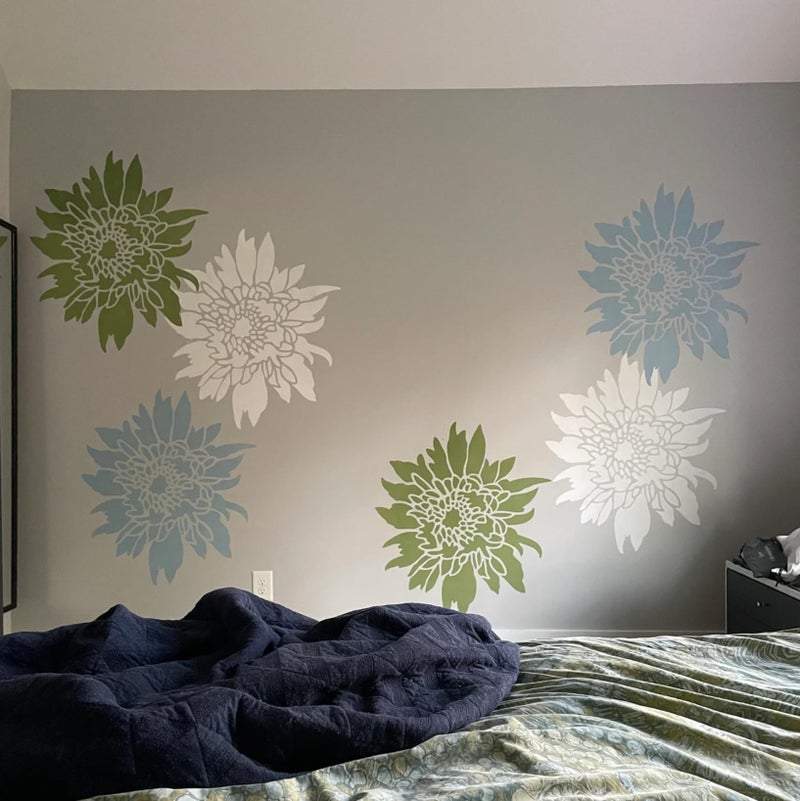 SUNVERSE Large Flower Stencils for Painting Flower Stencils for Walls 14â€ Floral Stencil Dandelion Buterfly Templates for Garden Fence Wood Furniture Fabrics - Image 3