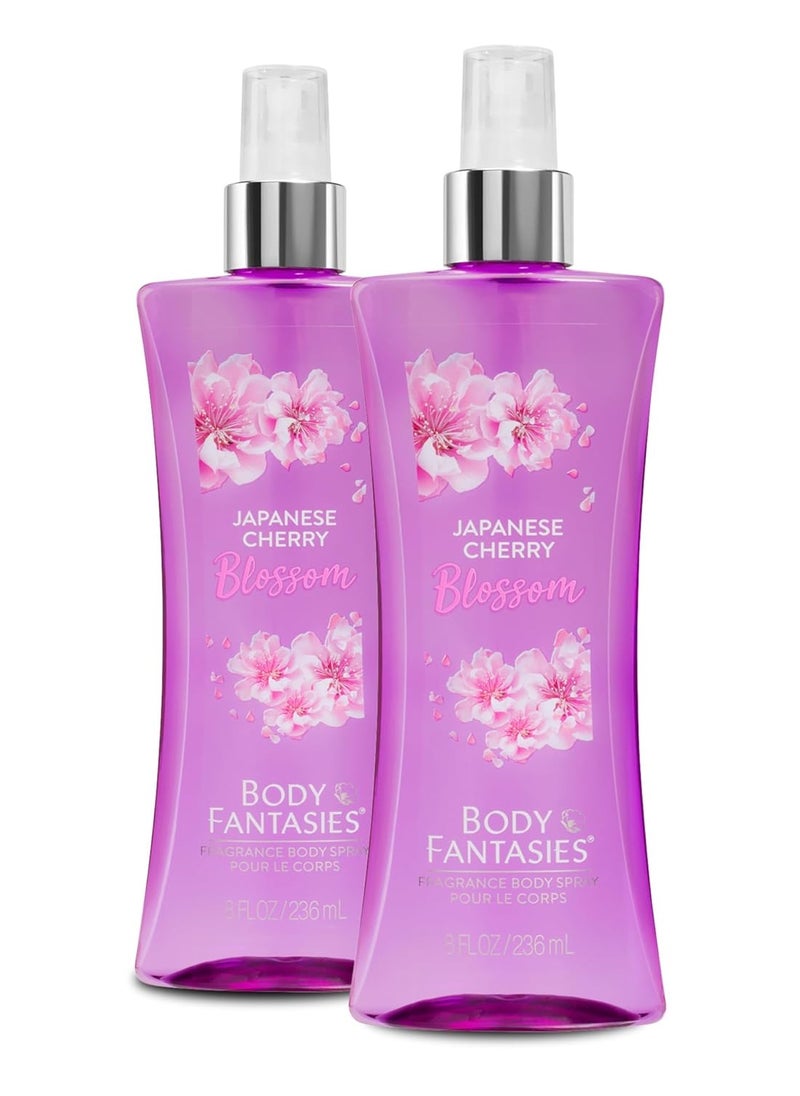 BODY FANTASIES - Signature Fragrance Body Spray, Japanese Cherry Blossom, 8 fl oz (Pack of 2) - Image 1