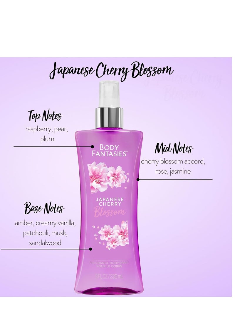 BODY FANTASIES - Signature Fragrance Body Spray, Japanese Cherry Blossom, 8 fl oz (Pack of 2) - Image 1