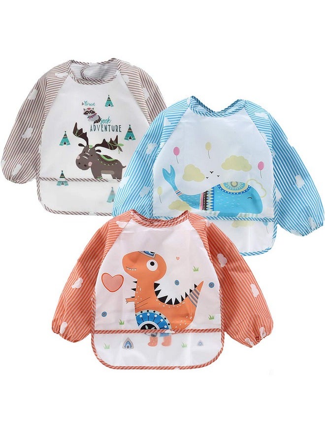 (3 Pack Long Sleeve Bibs; Waterproof Full Sleeve Bib For Baby Infant Toddler 636 Months - pzsku/Z6559384850ED811EF205Z/45/_/1698492476/d1f89729-890a-42ae-ab46-469ec58f3996