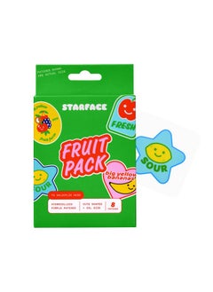 Starface Fruit Pack Hydrocolloid Pimple Patches With 1% Salicylic Acid Xxl Size For Deeper Spots On Face And Body Fruit Sticker Shape (8 Count)