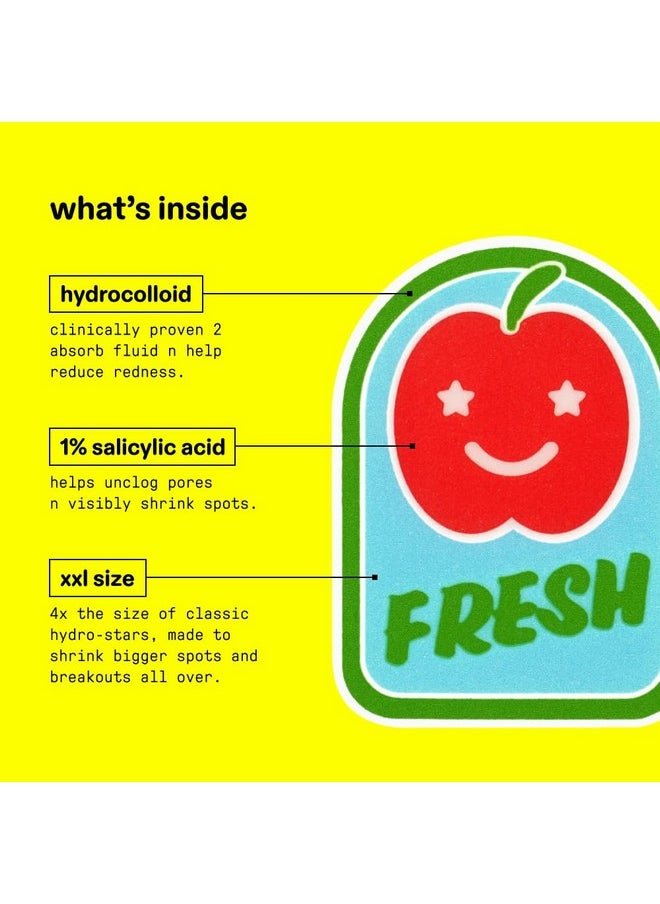 Starface World - Starface Fruit Pack Hydrocolloid Pimple Patches With 1% Salicylic Acid Xxl Size For Deeper Spots On Face And Body Fruit Sticker Shape (8 Count) - Image 1